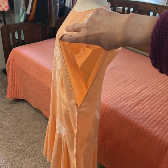 Hans Jütte Hawaiian Dress Floral Orange white Kaftan Womens One Size fits most - Picture 5 of 14